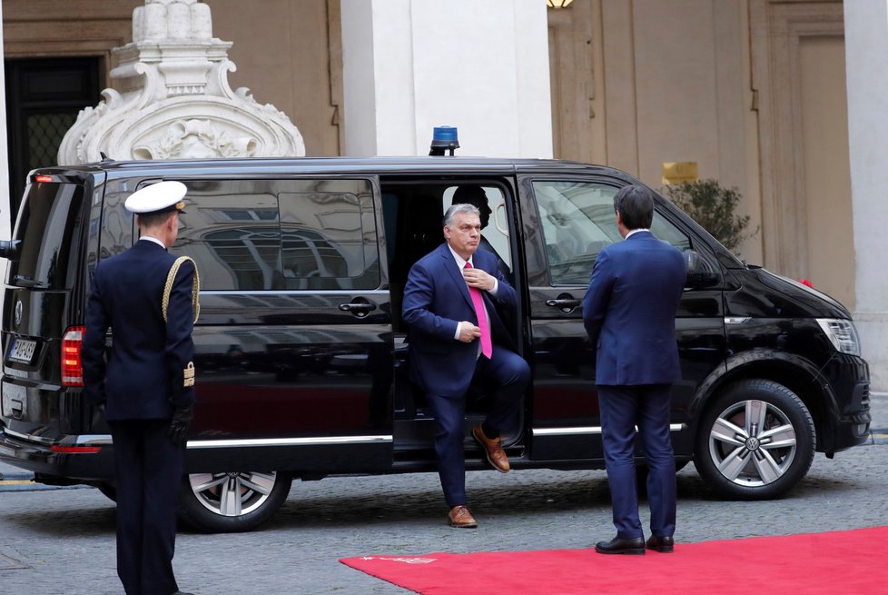 Maďarský premiér Viktor Orbán se setkal se svým italským protějškem v Římě (5.2.2020)