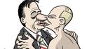 Pohled na Viktora Orbána ze Západu je víceméně jednoznačný: autokrat s blízkými vztahy s Putinem, jak naznačuje jedna z mnoha karikatur
