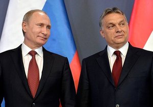 Vladimir Putin u Viktora Orbána, únor 2015.