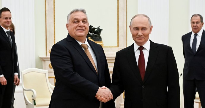 Viktor Orbán u Vladimira Putina v Moskvě (28. 11. 2025)