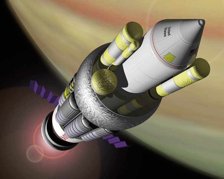 Kosmická loď z projektu Orion by využívala výbuchů jaderných bomb, které by ji udělily potřebný impuls k cestě