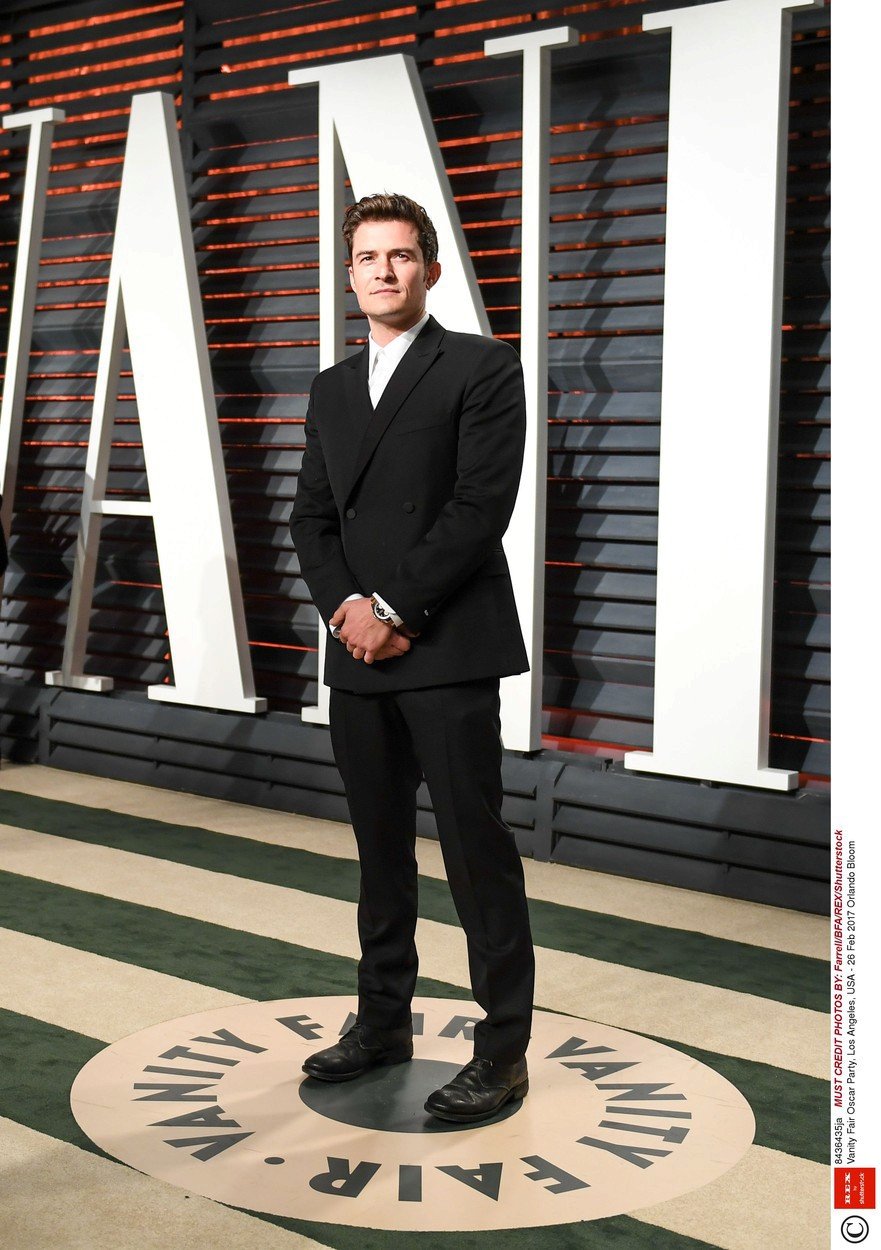 Orlando Bloom v neděli 26. 2. na oscarové párty Vanity Fair.