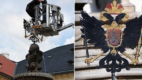 Na Pražský hrad se vrátila orlice. Znak na kašně upomíná na Prahu jako centrum Svaté říše římské