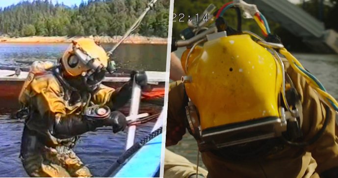 Na akci se podíleli báňští záchranáři. Vlevo archivní záběry, vpravo seriál Devadesátky.