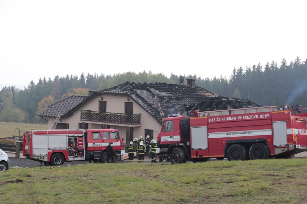 Požár domu v obci Orlov