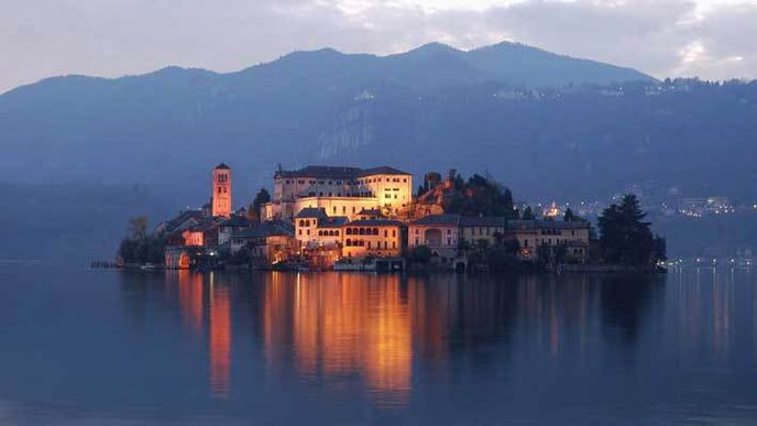 Orta San Giulio v Itálii.