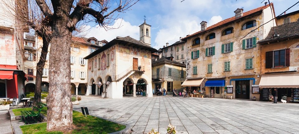 Orta San Giulio v Itálii.