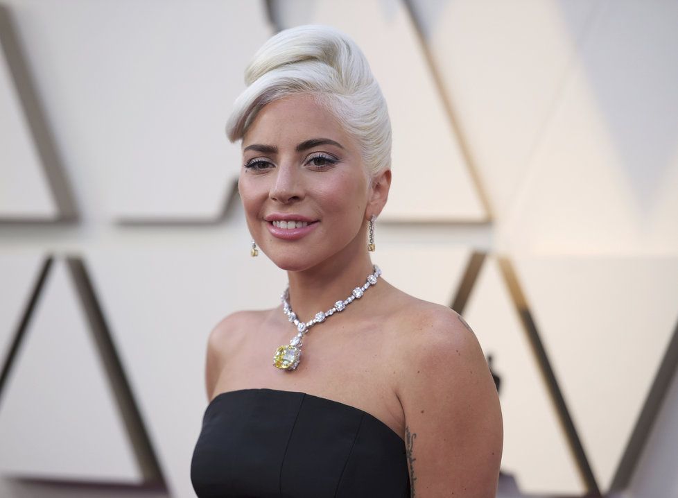 Lady Gaga na předávání Oscarů za rok 2018.