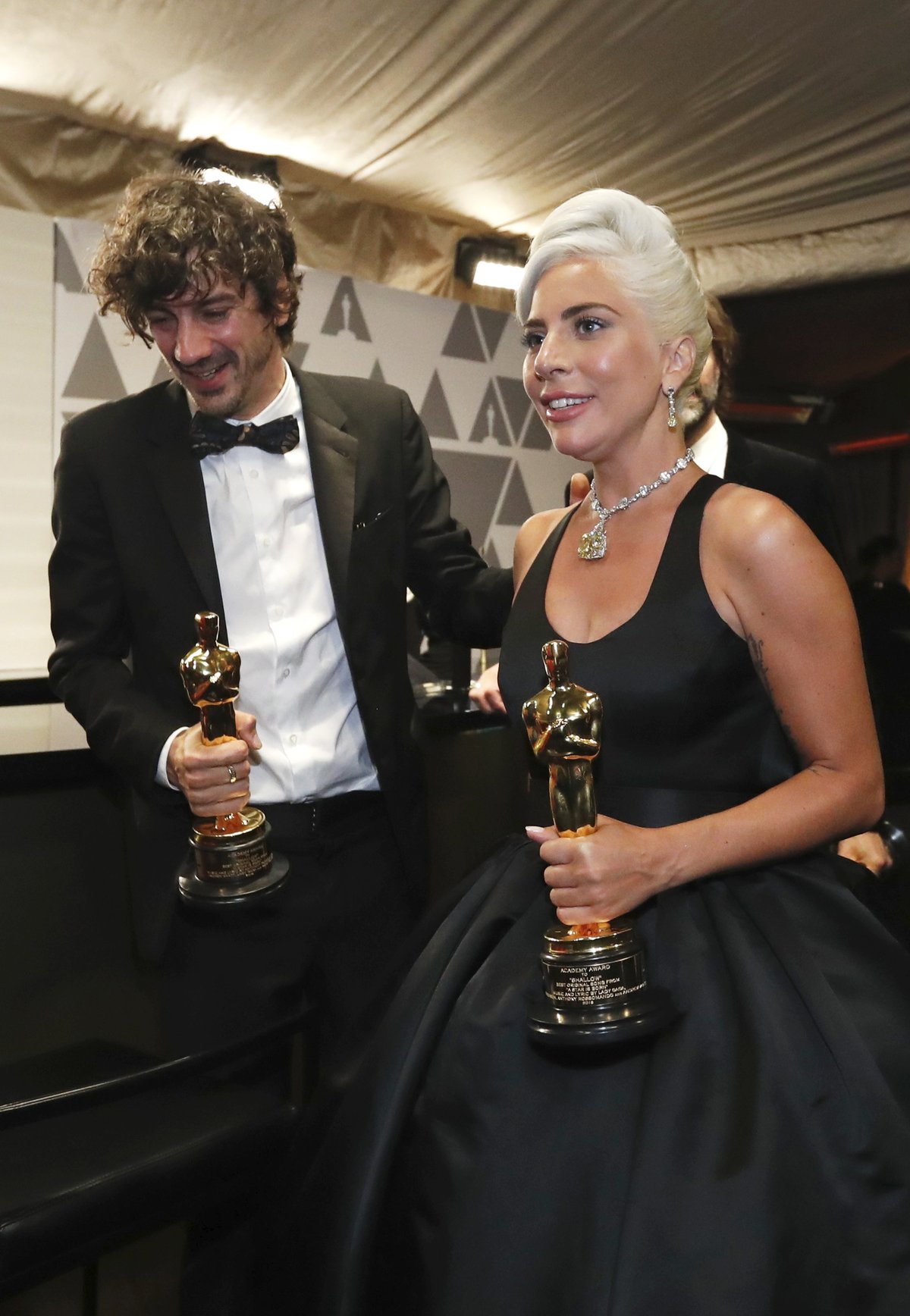 Lady Gaga na předávání Oscarů za rok 2018.