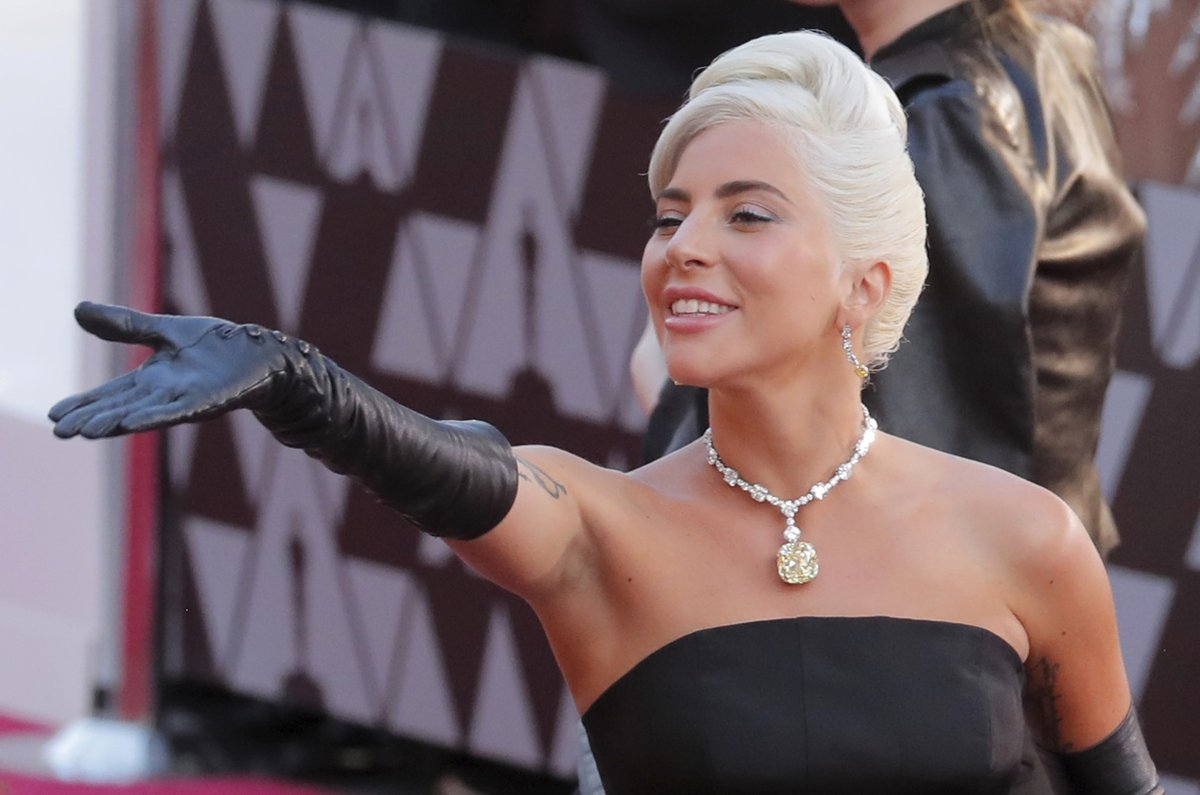 Lady Gaga na předávání Oscarů za rok 2018.