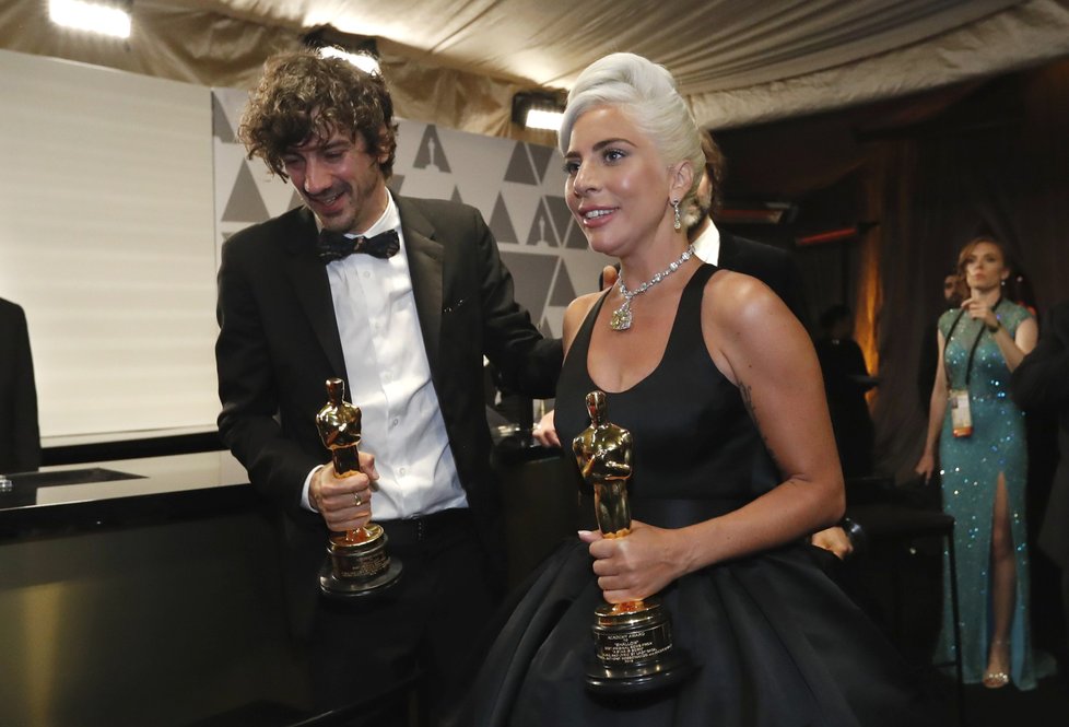 Lady Gaga na předávání Oscarů za rok 2018.