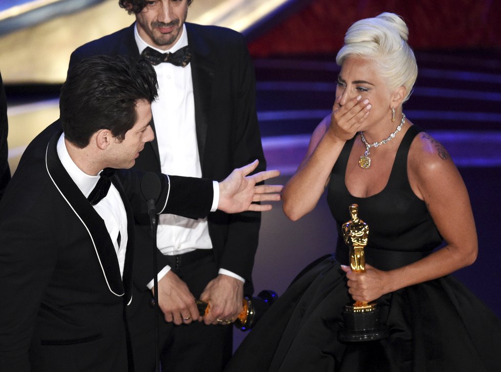 Lady Gaga na předávání Oscarů za rok 2018.