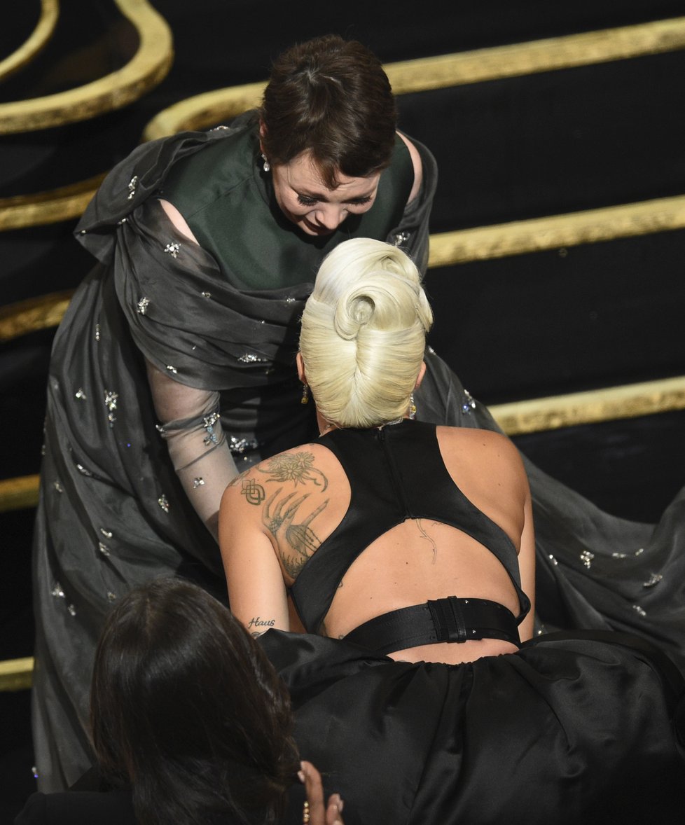 Lady Gaga na předávání Oscarů za rok 2018.