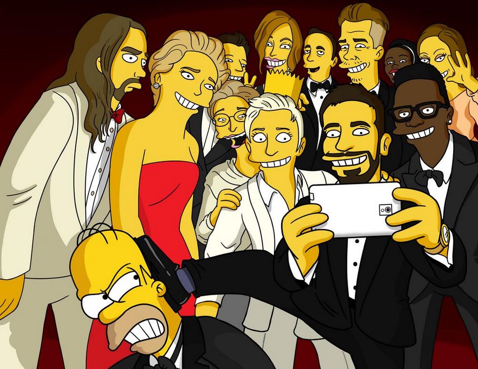 Na oscarové selfie zareagovali okamžitě i tvůrci legendárních Simpsonů.