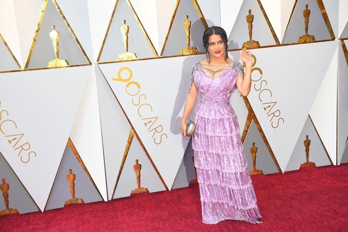 Salma Hayek v šatech Gucci