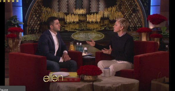 Moderátorka Ellen DeGeneres si pozvala poslíčka, který pizzu na Oscary donesl, do své show.