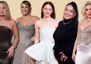 Móda z Oscarů 2024: Sharon Stone předvedla bujný dekolt, Vanessa Hudgens těhotenské bříško.