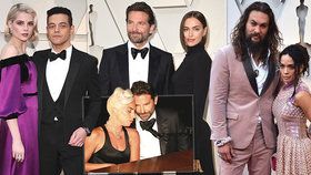 Kdo s kým na Oscarech: "Trojka" Bradleyho Coopera, Gaga na ocet a milenci z Rhapsody