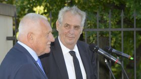 Miloš Zeman na oslavě narozenin Václava Klause