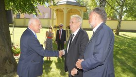 Miloš Zeman na oslavě narozenin Václava Klause