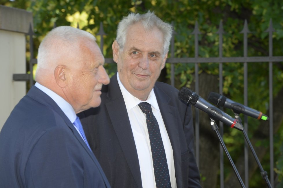 Miloš Zeman na oslavě narozenin Václava Klause