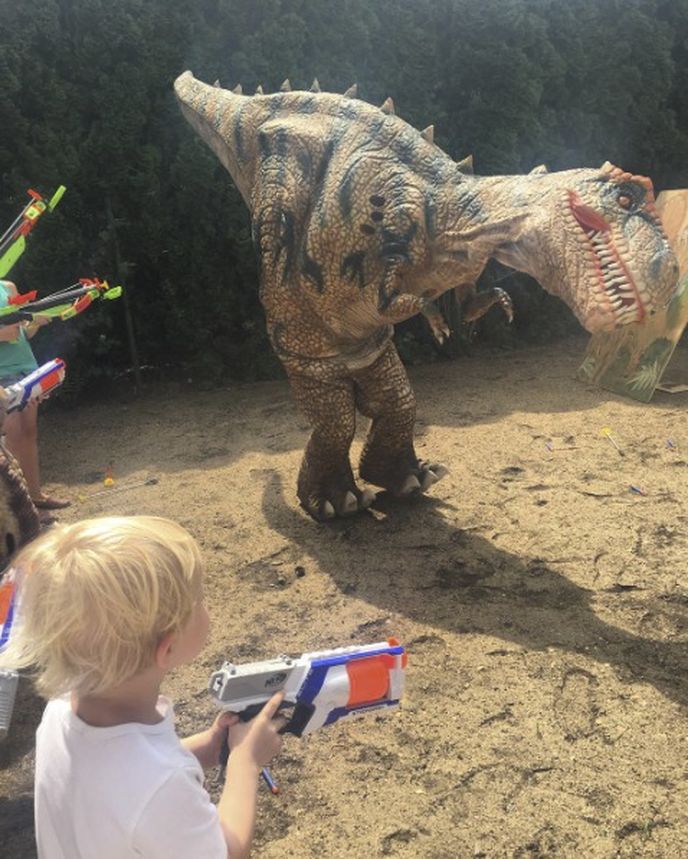 U Ani Geislerové byly na oslavě k vidění i dinosauři