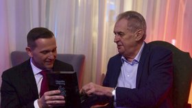 Prezident Miloš Zeman na oslavě 50. narozenin šéfa TV Barrandov Jaromíra Soukupa