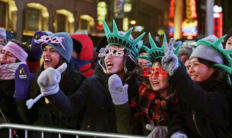 Přivítání nového roku v New Yorku.