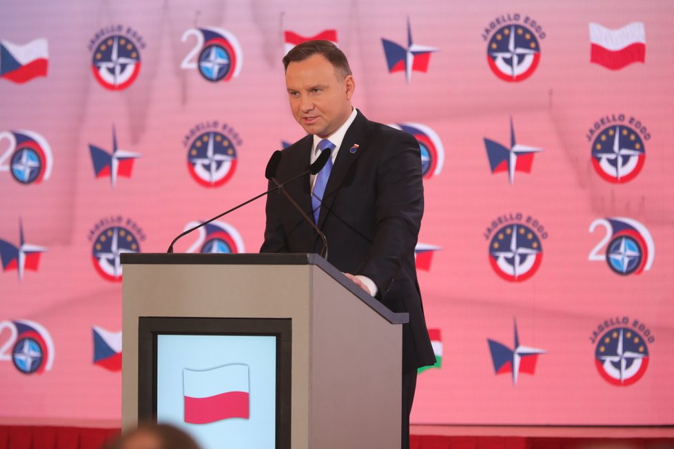 Oslavy 20 let ČR v NATO: Polský prezident Andrzej Duda