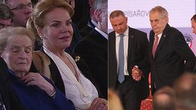 Dagmar Havlová, Madeleine Albrightová i Miloš Zeman si na Hradě připomněli 20 let od vstupu ČR do NATO