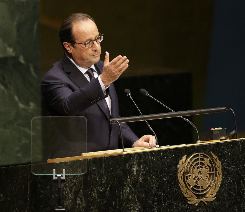 Při zasedání Rady bezpečnosti OSN si slovo vzal i francouzský prezident Hollande