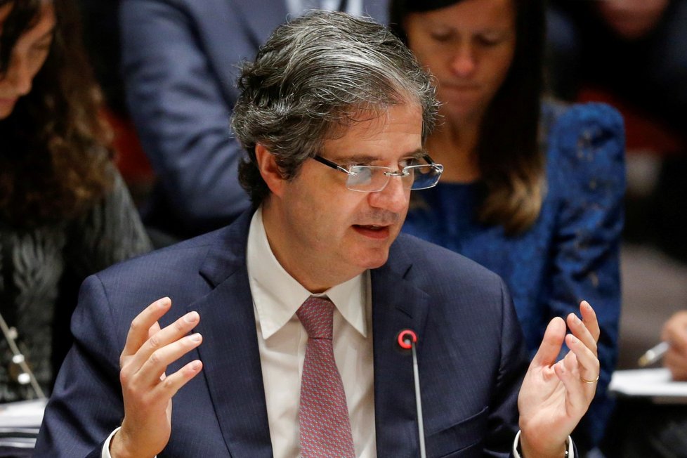 Zástupce Francie Francois Delattre na mimořádném zasedání Rady bezpečnosti OSN