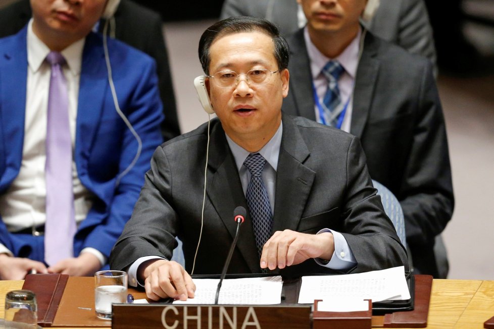 Čínský velvyslanec Ma Zhaoxu na zasedání Rady bezpečnosti OSN