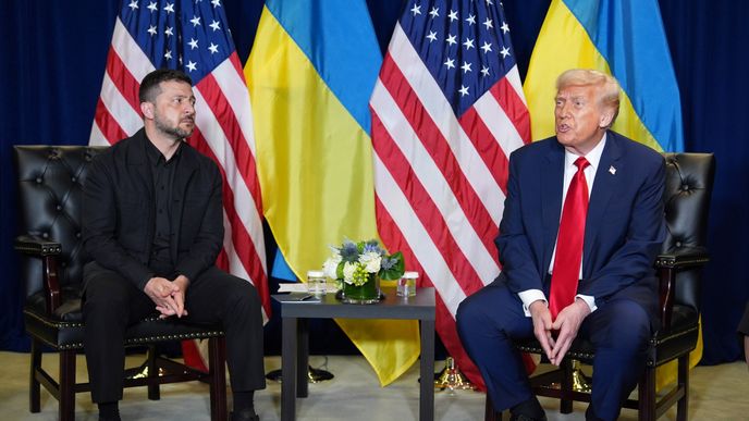 Donald Trump s Volodymyrem Zelenskym na zasedání OSN 23. září Donald Trump s Volodymyrem Zelenskym na zasedání OSN 23. září