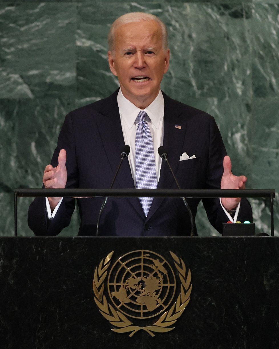 Americký prezident Joe Biden má projev na Valném shromáždění OSN.