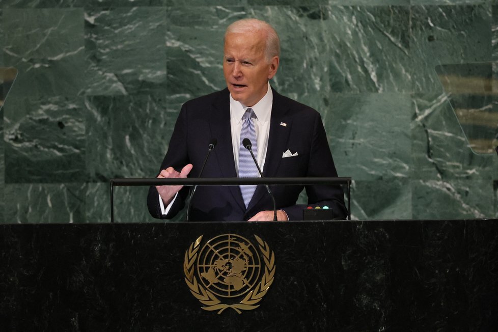 Americký prezident Joe Biden má projev na Valném shromáždění OSN.