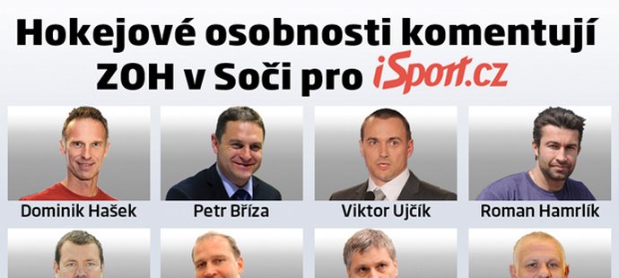 Hokejové osobnosti, které budou pro iSport.cz komentovat utkání na ZOH v Soči