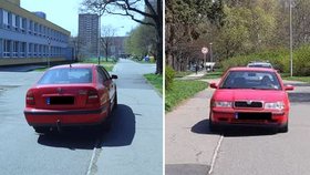 Muž v červené oktávce se před školou v Ostravě-Hrabůvce choval nevhodně. Policie hledá svědky.