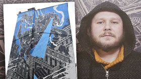Obří mural SKOK na Násražní ulici vznikal šest dní. Autorem je polský umělec Mariusz „M-City“ Waras (42). 