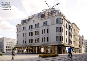 Vizualizace zrekonstruovaného objektu bývalého obchodního domu Ostravica-Textilia v centru Ostravy.