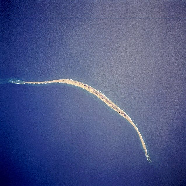 Ostrov Sable na satelitním snímku NASA