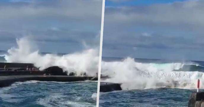 Vlny na Tenerife smetly turisty.