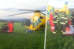 Pro zraněného paraglidistu v Ostrožské Lhotě letěl vrtulník