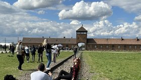 Lidé na sociální síti jsou v šoku z chování turistky, která zapózovala na kolejích u bývalého koncentračního tábora Osvětim-Březinka.