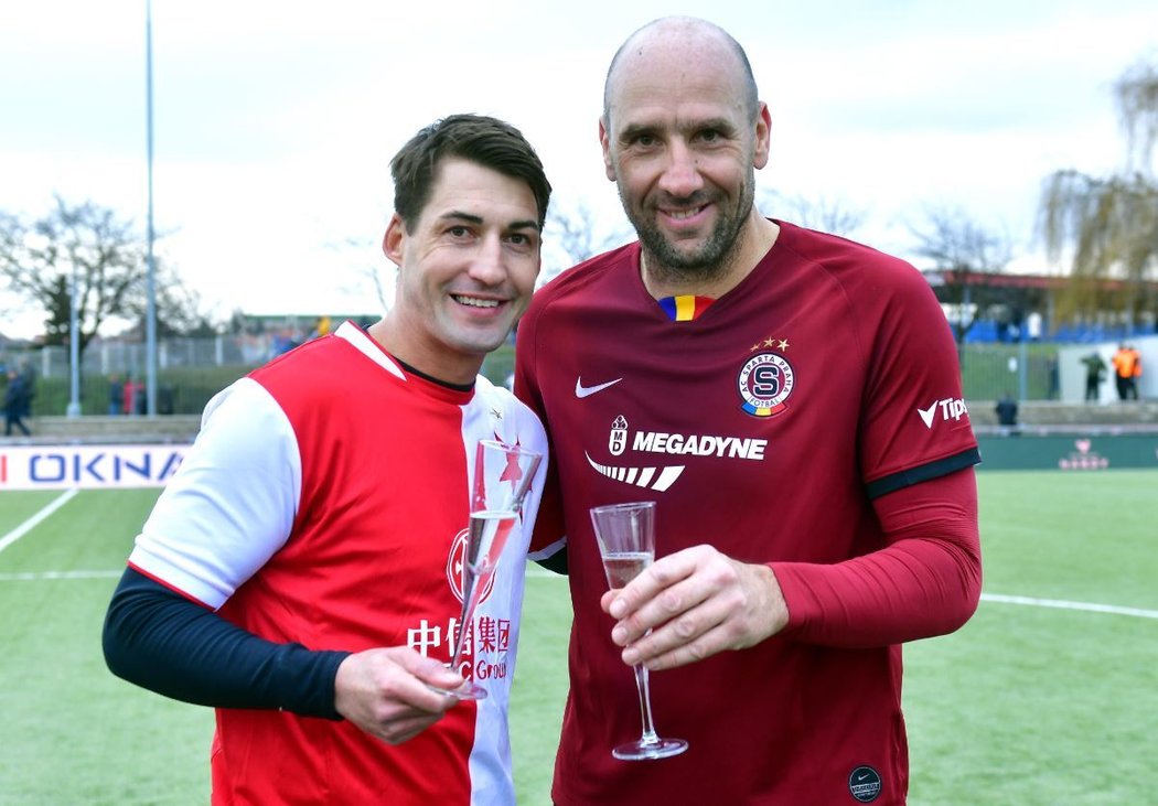 Jan Koller a Rudolf Skácel se po silvestrovském derby postarali i novoroční přípitek