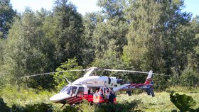 Na místě zasahoval vrtulník - desetiletou dívku odvezl do nemocnice