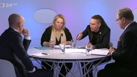 Otázky Václava Moravce: Martin Kuba (ODS), Klára Dostálová (ANO) a Ivan Bartoš (Piráti) (18.2.2024)