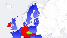 Modře zbarvené země otcovskou dovolenou znají. Červené nikoliv.