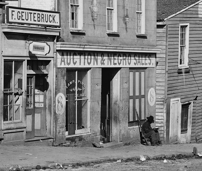 „Aukce a prodeje negrů“, Atlanta, 1864.