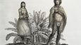 Domorodci na Velikonočních ostrovech. Ilustrace z objevitelských cest Otta von Kotzebue